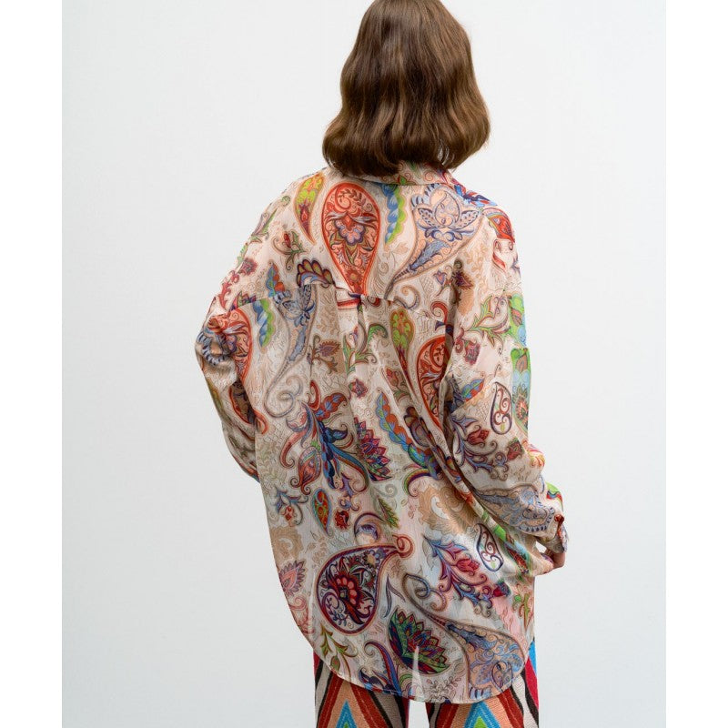 Paisley Semi-Transparent Shirt 33-7007