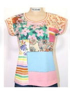 Mixed Pattern T-shirt  TED540