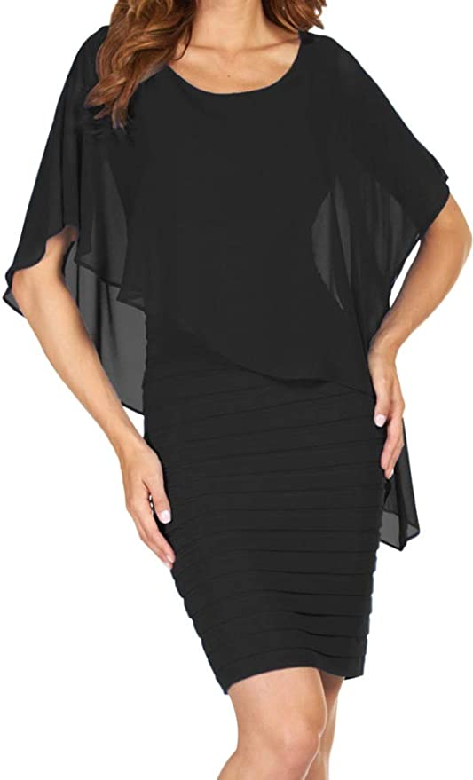 Chiffon Cape Bandage Dress