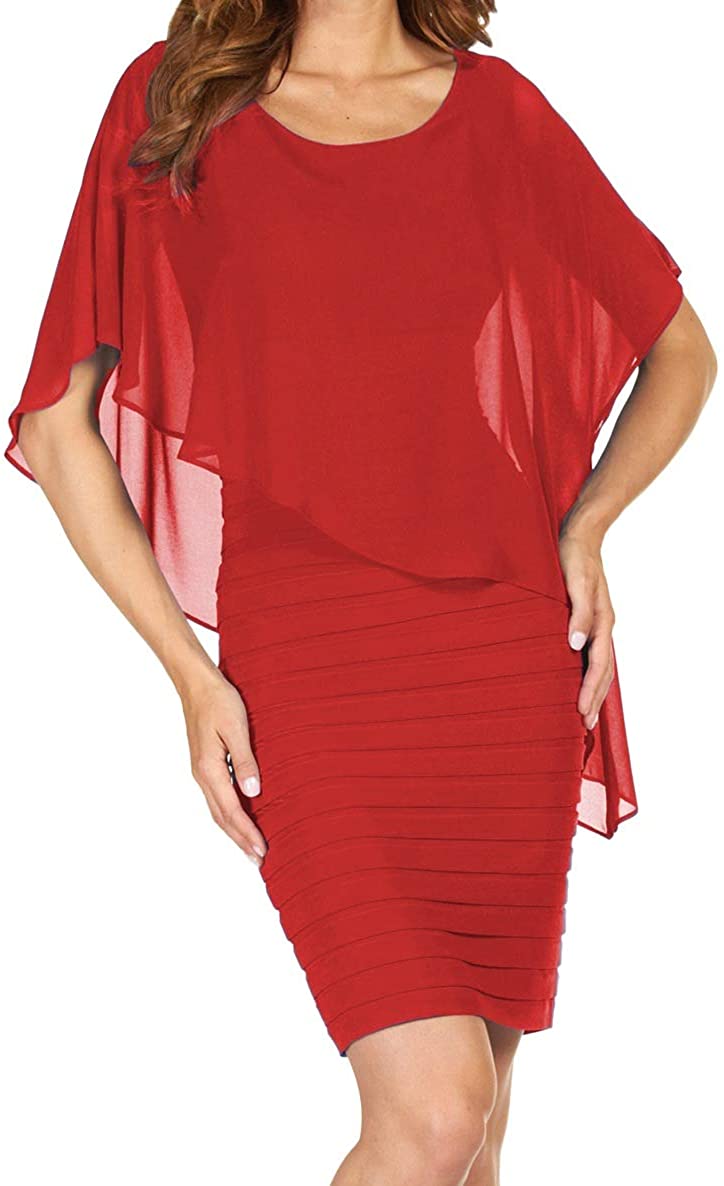 Chiffon Cape Bandage Dress