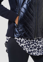 Load image into Gallery viewer, Navy Quilted Cardigan 455057
