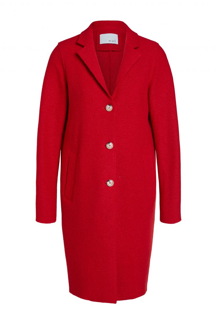 Classic Wool Coat in Cherry Red 3704