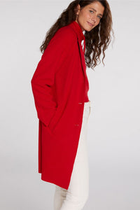 Classic Wool Coat in Cherry Red 3704