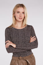 Load image into Gallery viewer, Slim Fit Herringbone Long Sleeves Top 74411 - Lucindas on-line
