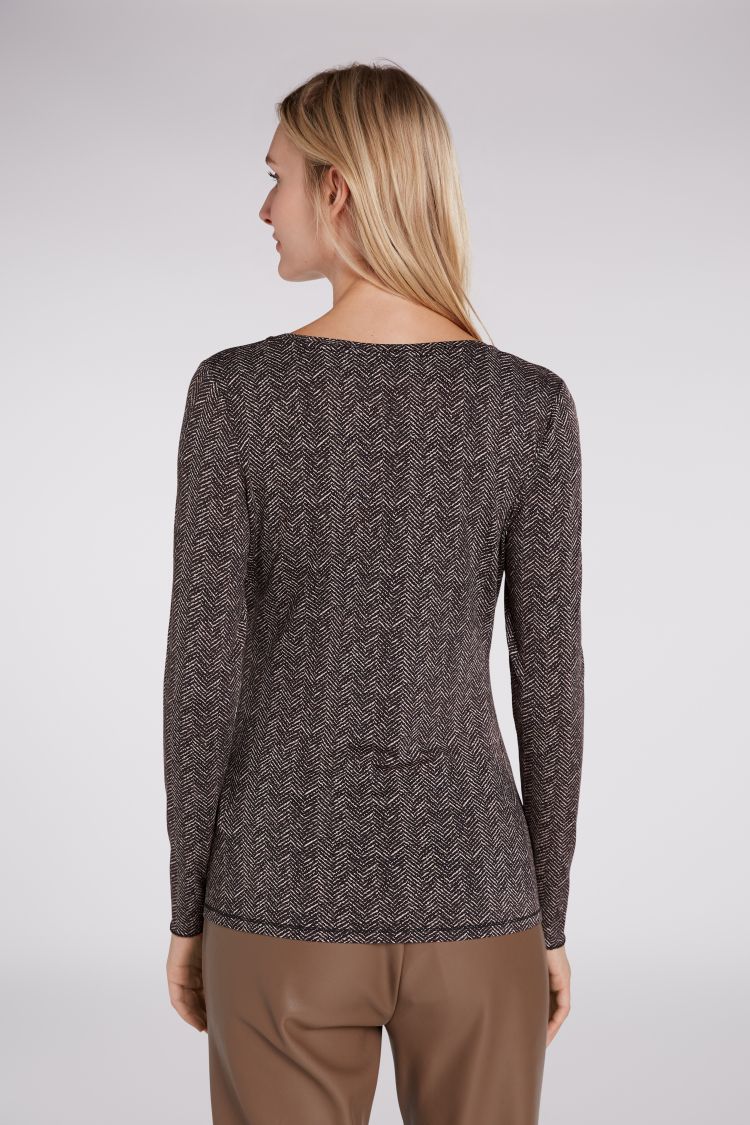 Slim Fit Herringbone Long Sleeves Top 74411 - Lucindas on-line