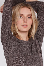 Load image into Gallery viewer, Slim Fit Herringbone Long Sleeves Top 74411 - Lucindas on-line
