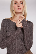 Load image into Gallery viewer, Slim Fit Herringbone Long Sleeves Top 74411 - Lucindas on-line
