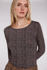 Load image into Gallery viewer, Slim Fit Herringbone Long Sleeves Top 74411 - Lucindas on-line
