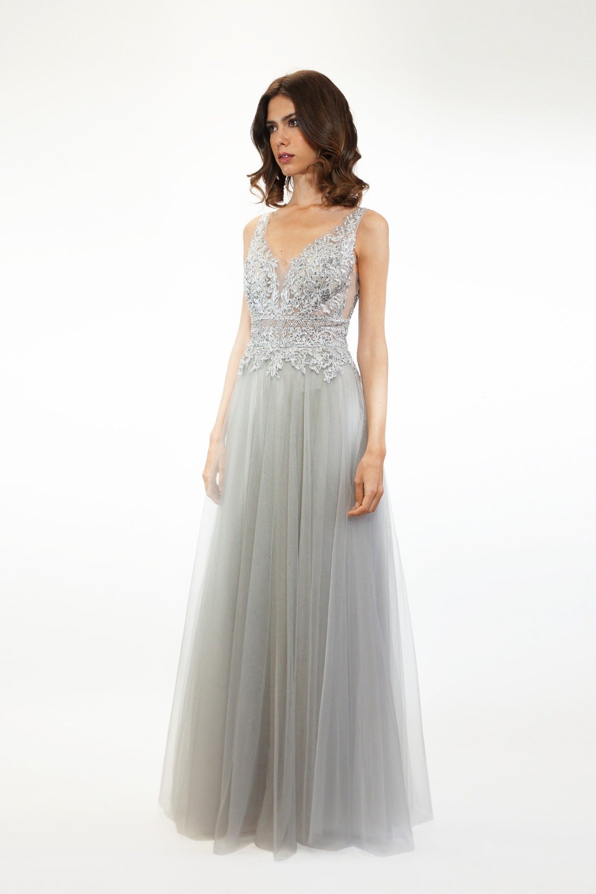 Embroidered Bodice Maxi Dress