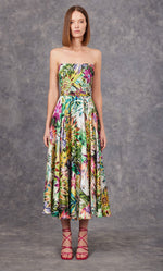 Load image into Gallery viewer, Floral Strapless Midi Dress 99635
