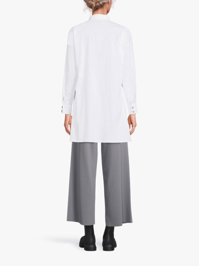 Patch Detail Cotton Longline Shirt