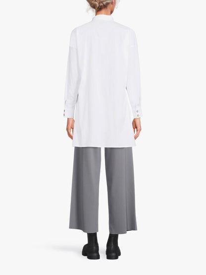 Patch Detail Cotton Longline Shirt
