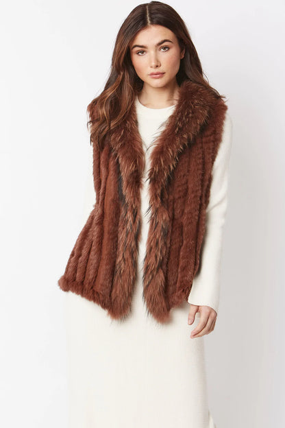 Cashmere Blend Faux Fur Gilet