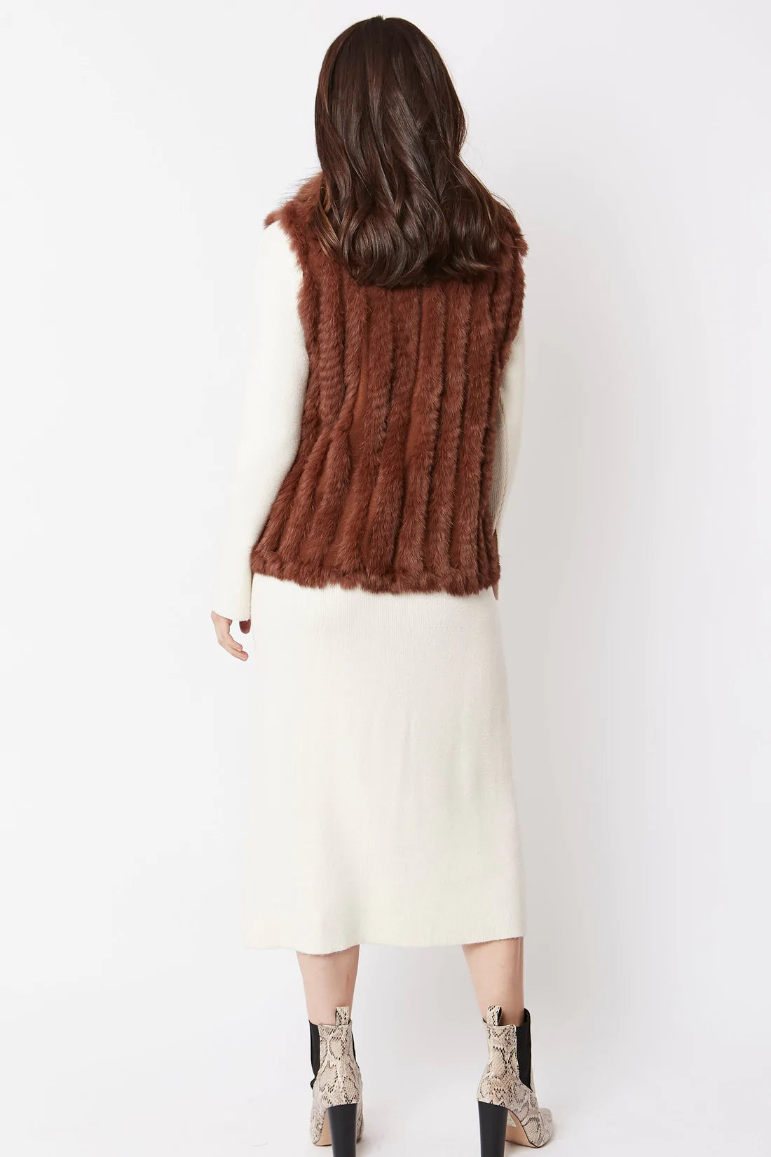 Cashmere Blend Faux Fur Gilet