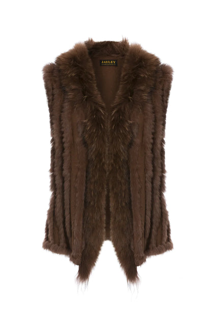 Cashmere Blend Faux Fur Gilet
