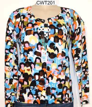 Leo & Ugo vibrant twin set with quirky faces CWT201