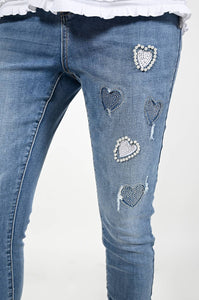 Frank Lyman Embellished Cropped Jeans 221123U