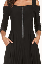 Load image into Gallery viewer, Black Off-shoulder Harem Style Jumpsuit 176080
