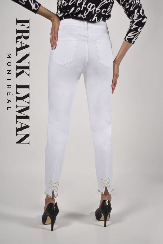 White Pearl Hem Jeans 226121u - Lucindas on-line