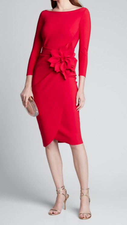 Glenaly 3-D flower Dress in True Blue