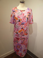 Load image into Gallery viewer, Pink Abstract Floral Print Dress J1938
