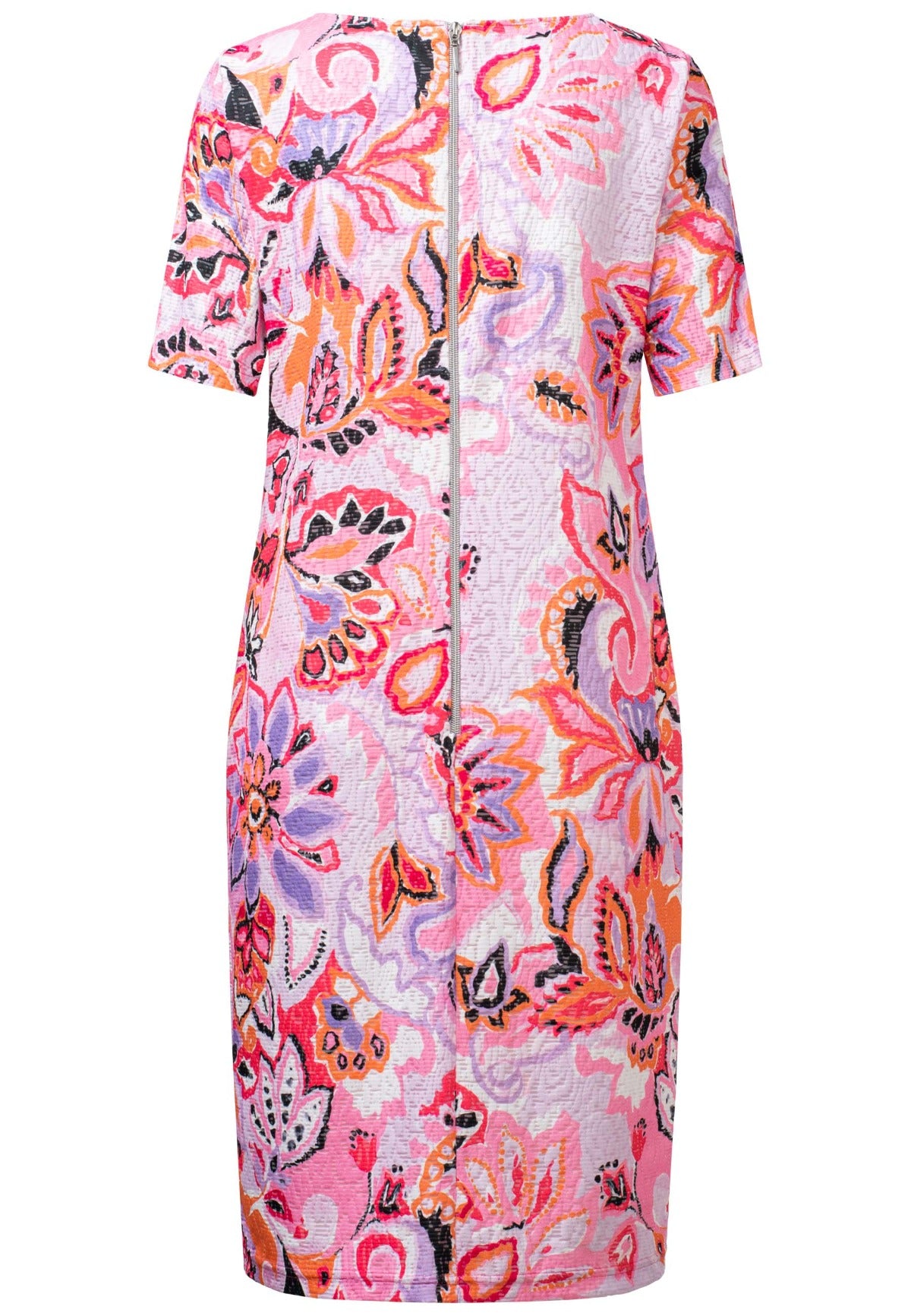 Just White Abstract Floral Print Pink Dress J1938