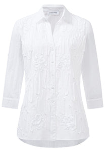 Just White 3D Ribbon White Shirt J2036