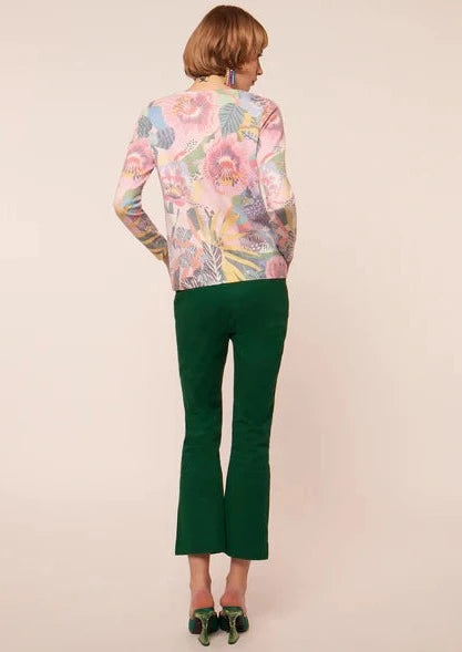 Sumptuously Soft Pastel Floral Jumper with Stones KH314