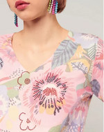 Load image into Gallery viewer, Soft Pastel Floral Jumper with Stones KH314
