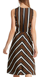 Load image into Gallery viewer, Marc Cain Sleeveless Wrap Dress with Lurex Stripes - Lucindas on-line
