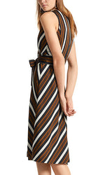 Load image into Gallery viewer, Marc Cain Sleeveless Wrap Dress with Lurex Stripes - Lucindas on-line
