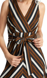 Load image into Gallery viewer, Marc Cain Sleeveless Wrap Dress with Lurex Stripes - Lucindas on-line
