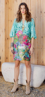 Load image into Gallery viewer, Vibrant Jungle Print Dress 45637
