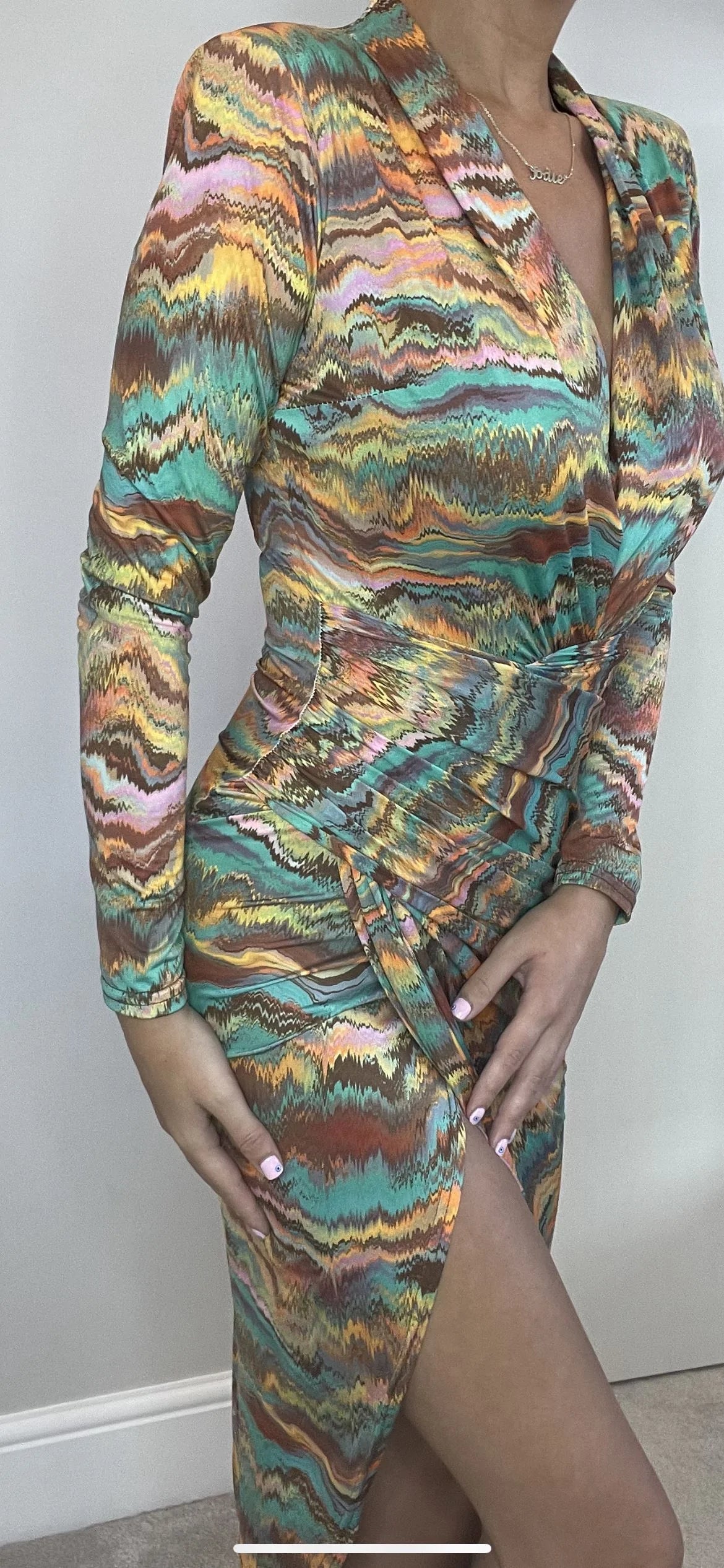 Rainbow Wave Designer Dress
