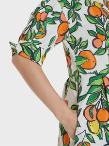 Citrus Fruit Cotton Print Dress