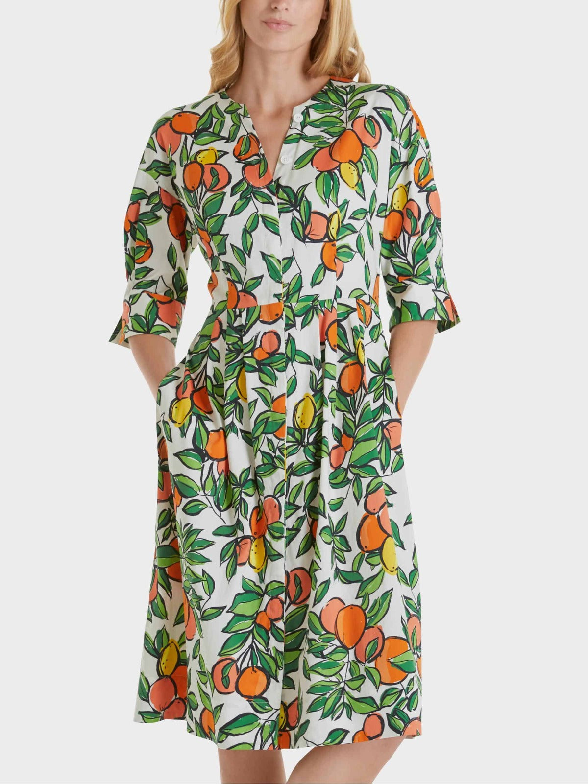 Citrus Fruit Cotton Print Dress