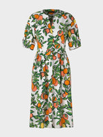 Load image into Gallery viewer, Citrus Fruit Cotton Print Dress
