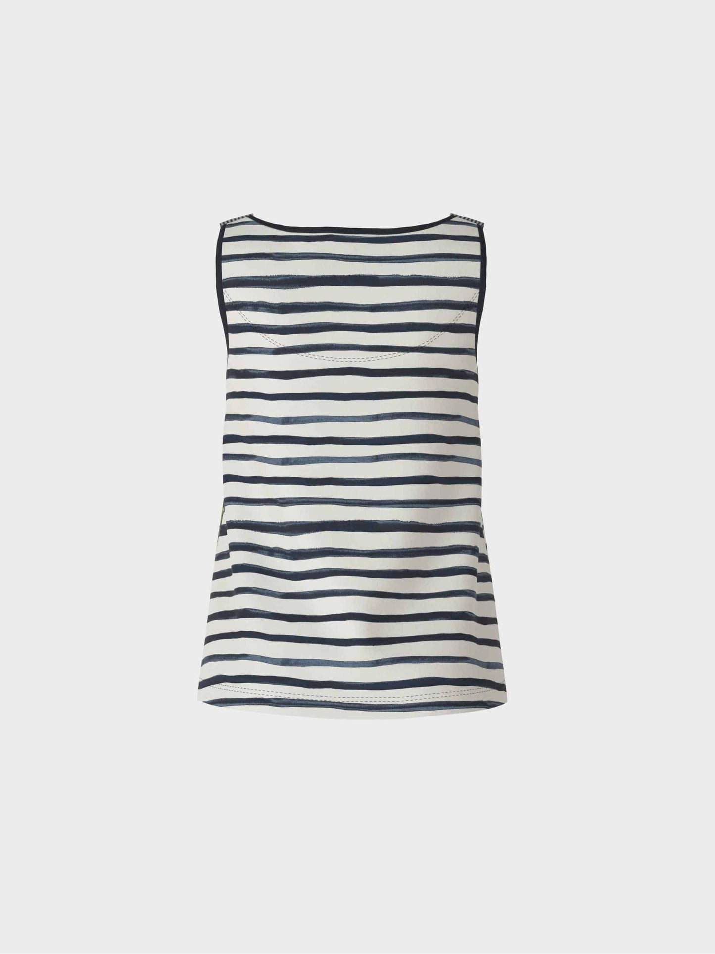 Ribbed Sleeveless Top with Mix Print
