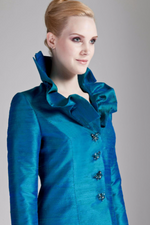 Load image into Gallery viewer, Paule Vasseur Green Pure Silk Long Jacket
