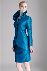 Load image into Gallery viewer, Paule Vasseur Green Pure Silk Long Jacket
