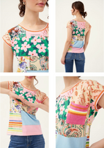 Load image into Gallery viewer, Mixed Pattern T-shirt  TED540
