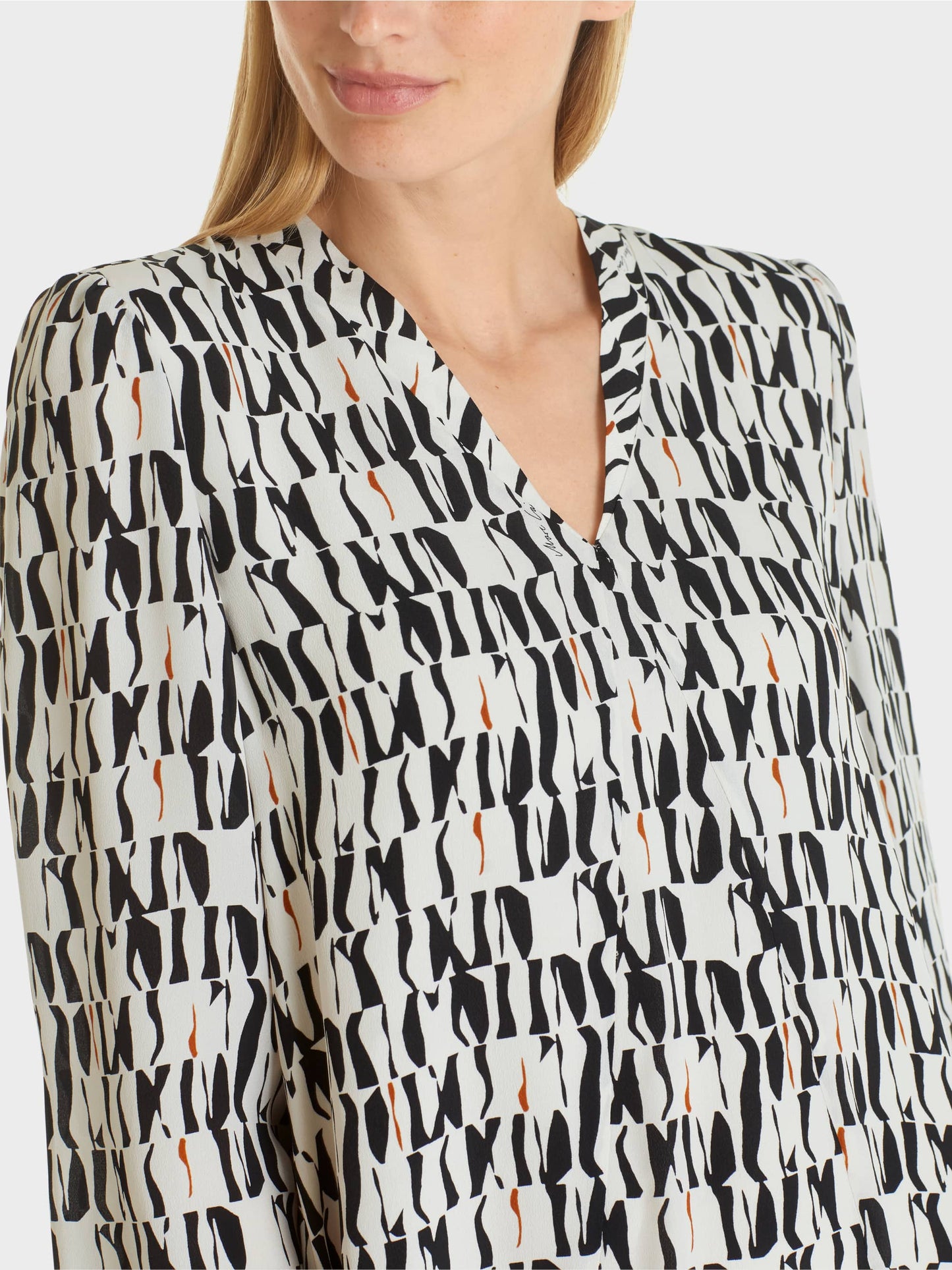 Silk Geometric Print Midi Dress