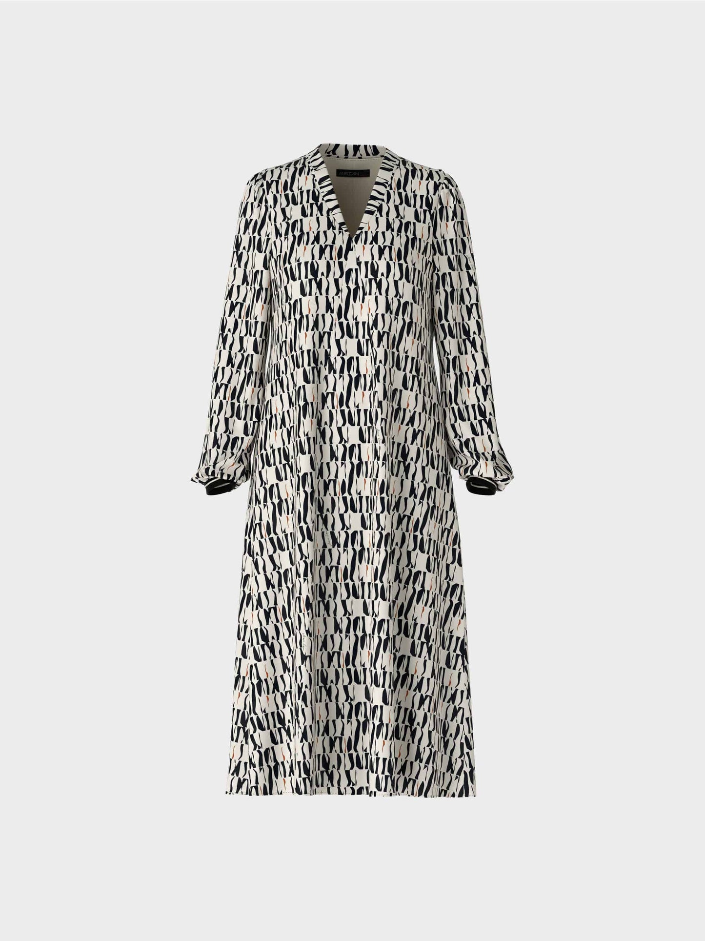 Silk Geometric Print Midi Dress