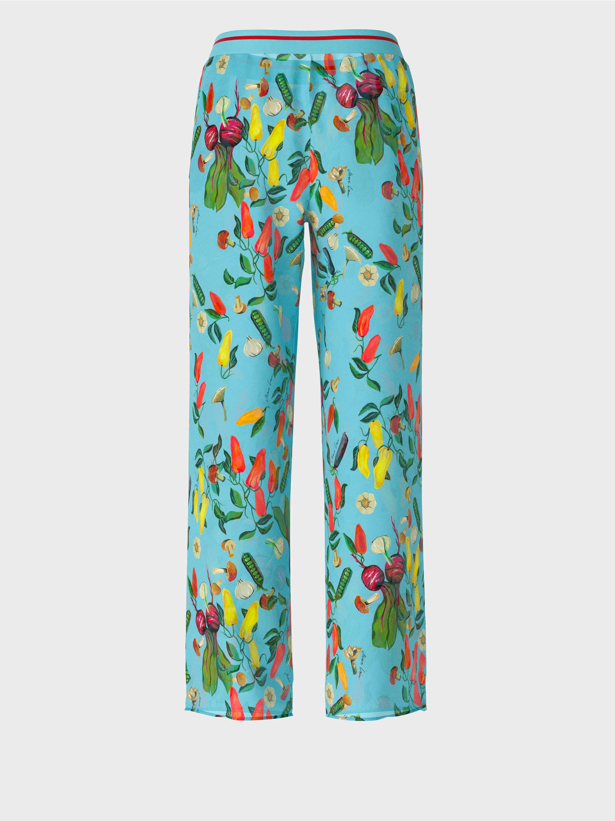Straight Trousers with Veggie Print