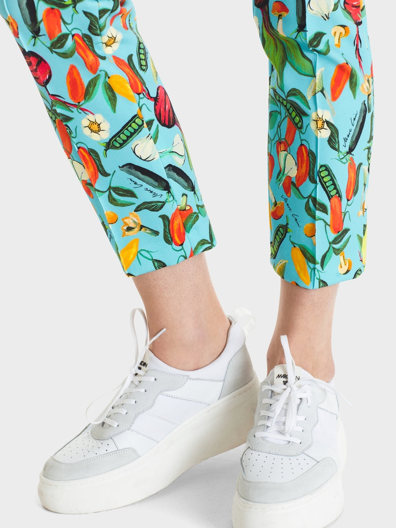 Marc Cain Veggie Print Slim Fit Trousers