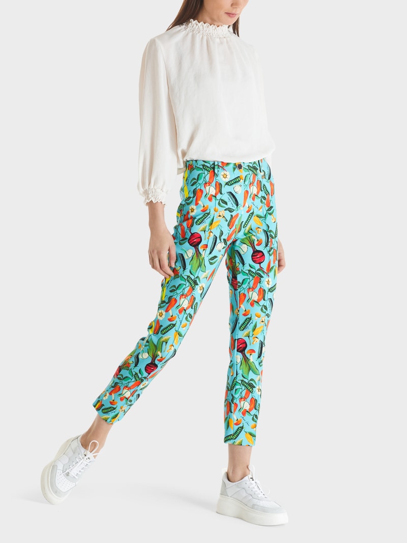 Marc Cain Veggie Print Slim Fit Trousers