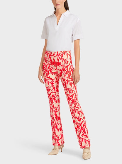 Floral Print Stretch Trousers