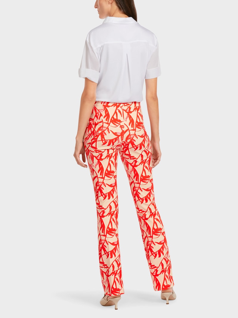 Floral Print Stretch Trousers