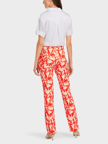 Floral Print Stretch Trousers