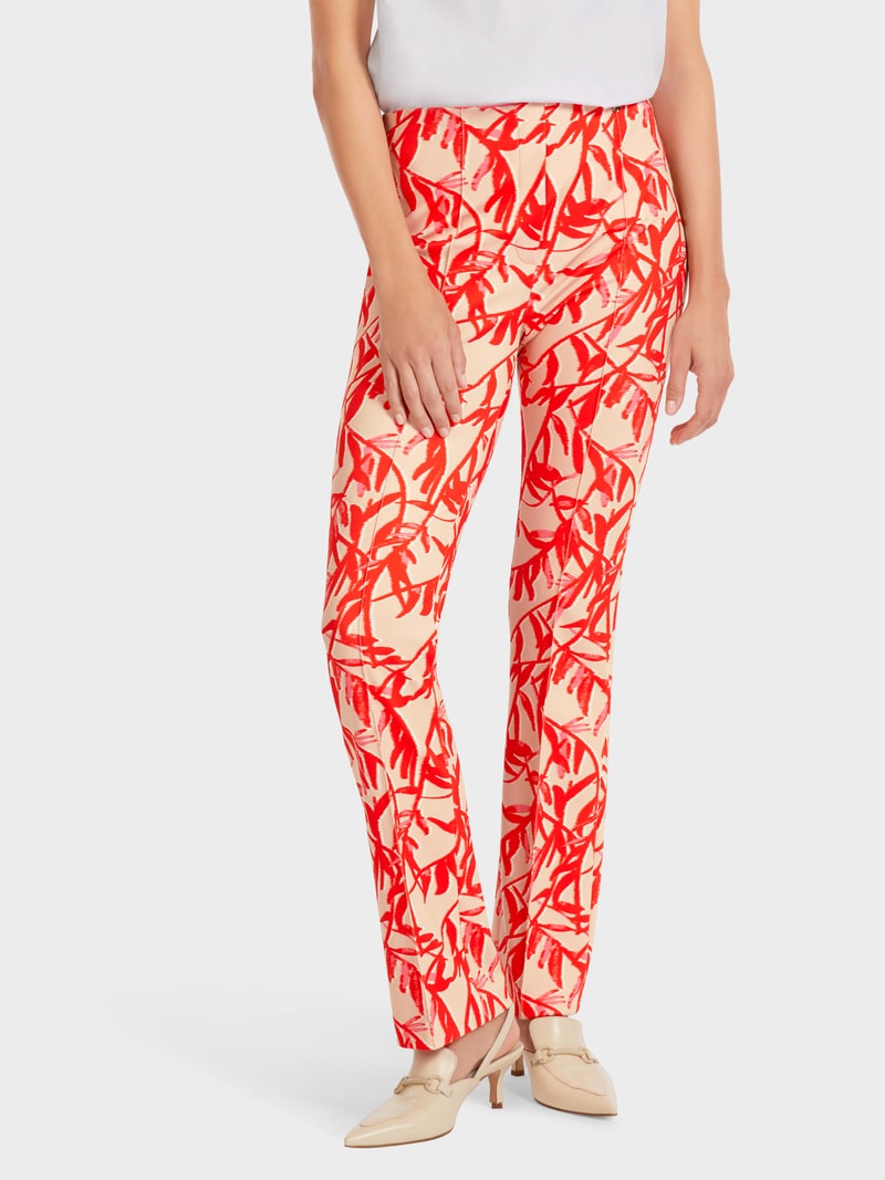 Floral Print Stretch Trousers
